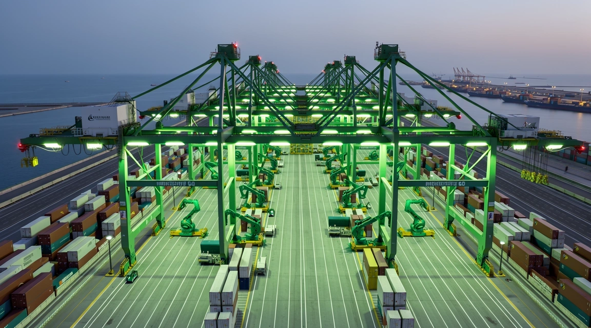 Global trade logistics and automated shipping infrastructure